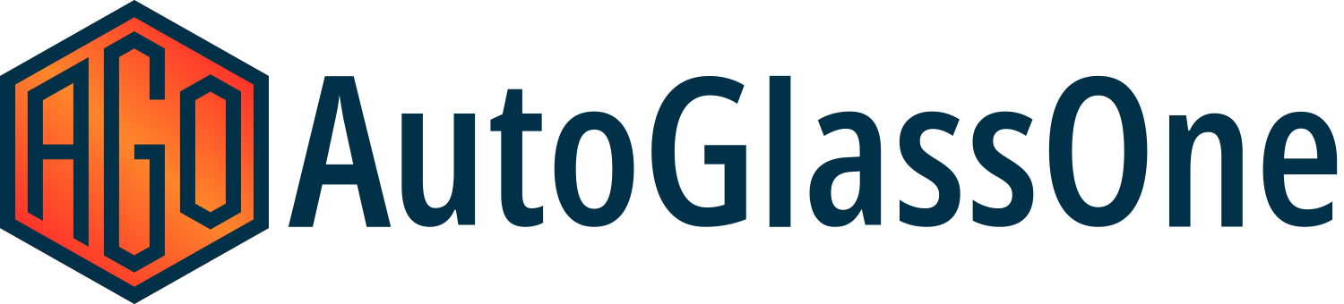 AutoGlassOne logo with hexagon and text